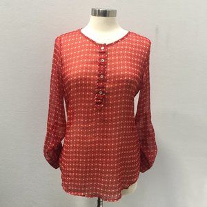 Women's Sheer Flower Print Blouse